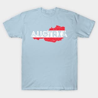 Austria Map Shape and Flag T-Shirt